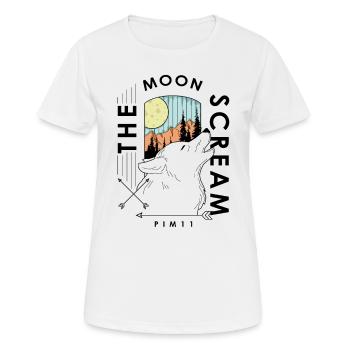 The moon scream (farbig) - Frauen T-Shirt atmungsaktiv - Weiß - Vorne - AI Model Female 172 dark (172cm)