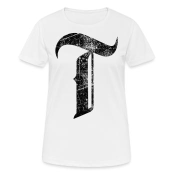 Tshirt alphabet initial T - T-shirt respirant Femme - blanc - Devant - AI Model Female 172 dark (172cm)