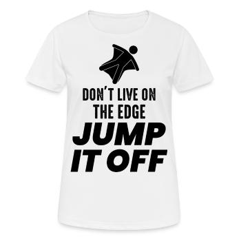 Wingsuit fliegen Base Jumping Fallschirmspringen Wingsuiting - Frauen T-Shirt atmungsaktiv - Weiß - Vorne - AI Model Female 172 dark (172cm)