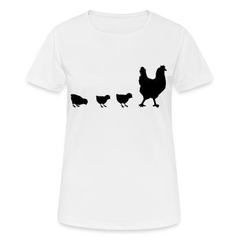Henne und Küken - Frauen T-Shirt atmungsaktiv - Weiß - Vorne - AI Model Female 172 dark (172cm)