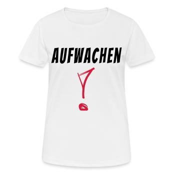 Wake Up, Getting Up Hoodie, Sweatshirt, T-shirt - Women's Breathable T-Shirt - white - Front - AI Model Female 172 dark (172cm)