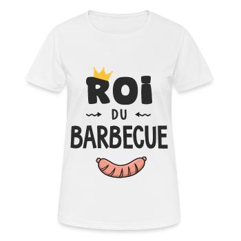 Roi du barbecue pour homme papa BBQ - T-shirt respirant Femme - blanc - Devant - AI Model Female 172 dark (172cm)