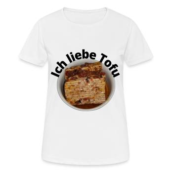 Ich liebe Tofu - Frauen T-Shirt atmungsaktiv - Weiß - Vorne - AI Model Female 172 dark (172cm)