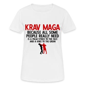 Israelischer Kampfsport Krav Maga - Frauen T-Shirt atmungsaktiv - Weiß - Vorne - AI Model Female 172 dark (172cm)