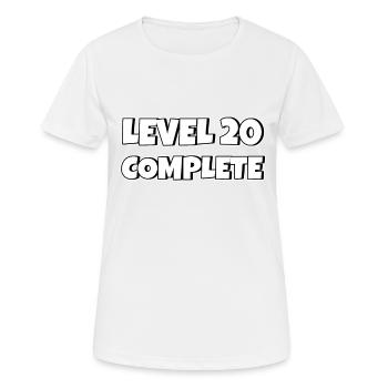 Level 20 Complete Geburtstagsgeschenk 20 Jahre - Frauen T-Shirt atmungsaktiv - Weiß - Vorne - AI Model Female 172 dark (172cm)