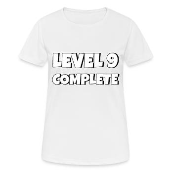 Level 9 Complete Geburtstagsgeschenk 9 Jahre - Frauen T-Shirt atmungsaktiv - Weiß - Vorne - AI Model Female 172 dark (172cm)