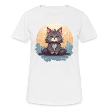 Cat dad t-shirt gift, cat mom t-shirt gift - Women's Breathable T-Shirt - white - Front - AI Model Female 172 dark (172cm)