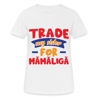 Échangez ma sœur contre Mamaliga - T-shirt respirant Femme - blanc - Devant - AI Model Female 172 dark (172cm)