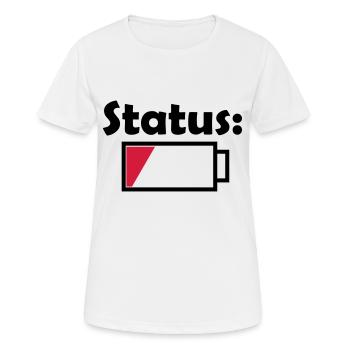Akku Status leer - Frauen T-Shirt atmungsaktiv - Weiß - Vorne - AI Model Female 172 dark (172cm)