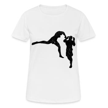 Mixed Martial Arts MMA - Frauen T-Shirt atmungsaktiv - Weiß - Vorne - AI Model Female 172 dark (172cm)