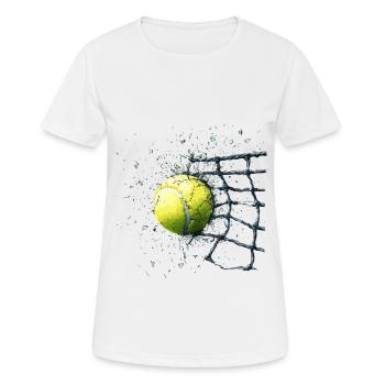 Tennisball im Netz - Frauen T-Shirt atmungsaktiv - Weiß - Vorne - AI Model Female 172 dark (172cm)