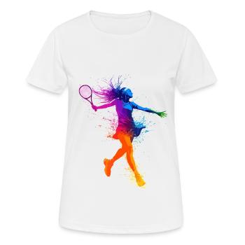Tennisspielerin Silhouette - Frauen T-Shirt atmungsaktiv - Weiß - Vorne - AI Model Female 172 dark (172cm)