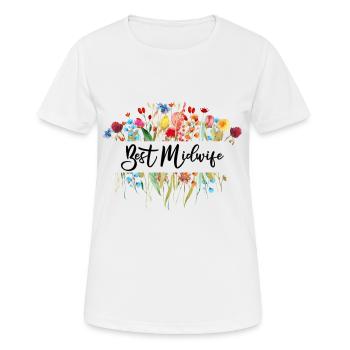 Beste Hebamme der Welt Geburtshelferin Geburt - Frauen T-Shirt atmungsaktiv - Weiß - Vorne - AI Model Female 172 dark (172cm)