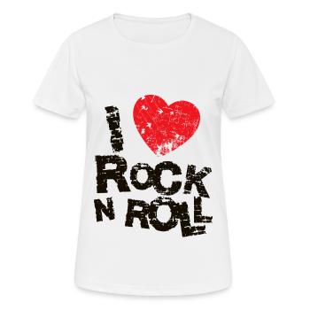 I LOVE ROCK N ROLL. - Women's Breathable T-Shirt - white - Front - AI Model Female 172 dark (172cm)