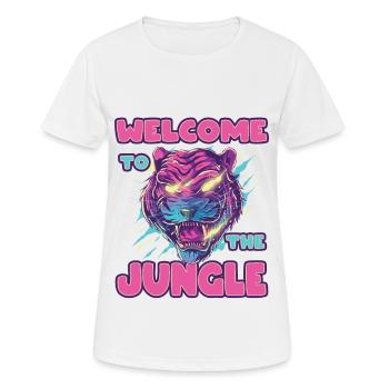 Tigre. Bienvenue dans la jungle - T-shirt respirant Femme - blanc - Devant - AI Model Female 172 dark (172cm)