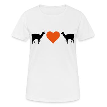 Lama Duo Lama Coeur Lama - T-shirt respirant Femme - blanc - Devant - AI Model Female 172 dark (172cm)