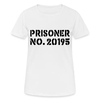 Prisonnier n° 20195 - T-shirt respirant Femme - blanc - Devant - AI Model Female 172 dark (172cm)