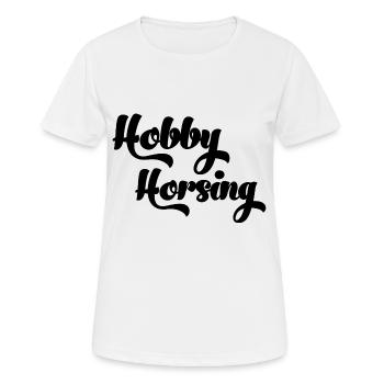 Pferd auf Stöck Pferd in Tasche Hobby Horsing Baby - Frauen T-Shirt atmungsaktiv - Weiß - Vorne - AI Model Female 172 dark (172cm)