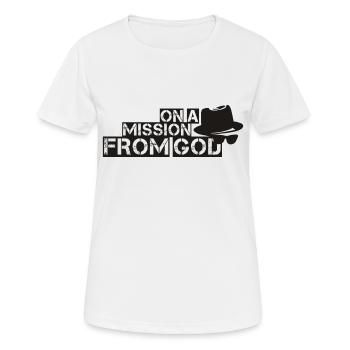 SUR UNE MISSION DE DIEU - T-shirt respirant Femme - blanc - Devant - AI Model Female 172 dark (172cm)