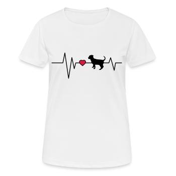 Heartbeat Dog Pup - Women's Breathable T-Shirt - white - Front - AI Model Female 172 dark (172cm)