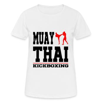 Muay Thai Kickboxing kickboxing femmes hommes enfants - T-shirt respirant Femme - blanc - Devant - AI Model Female 172 dark (172cm)