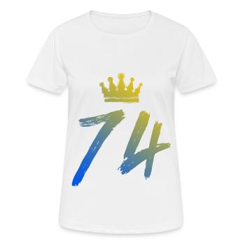 74 Nombre de couronnes - T-shirt respirant Femme - blanc - Devant - AI Model Female 172 dark (172cm)