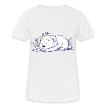 Schlafender Bär - Aufkleber - Frauen T-Shirt atmungsaktiv - Weiß - Vorne - AI Model Female 172 dark (172cm)