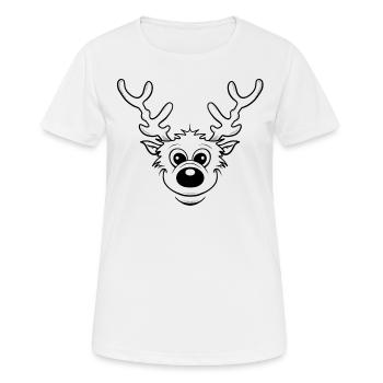 Elch - Frauen T-Shirt atmungsaktiv - Weiß - Vorne - AI Model Female 172 dark (172cm)