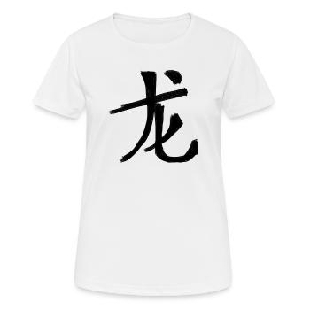 Drache Chinesische Schrift Zeichen Symbol - Frauen T-Shirt atmungsaktiv - Weiß - Vorne - AI Model Female 172 dark (172cm)