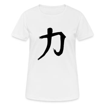 Stärke Chinesische Schrift Zeichen Symbol - Frauen T-Shirt atmungsaktiv - Weiß - Vorne - AI Model Female 172 dark (172cm)