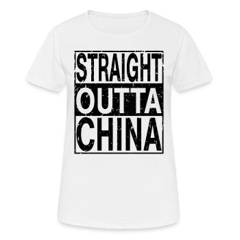 Chine Tout droit sorti de la Chine - T-shirt respirant Femme - blanc - Devant - AI Model Female 172 dark (172cm)