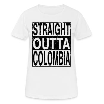 Kolumbien Straight outta Kolumbien - Frauen T-Shirt atmungsaktiv - Weiß - Vorne - AI Model Female 172 dark (172cm)