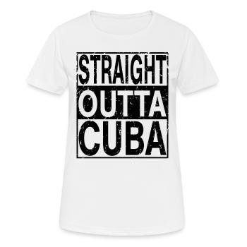 Kuba Straight outta Kuba - Frauen T-Shirt atmungsaktiv - Weiß - Vorne - AI Model Female 172 dark (172cm)
