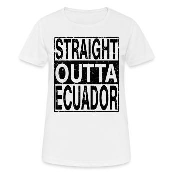 Equateur Tout droit sorti de l’Equateur - T-shirt respirant Femme - blanc - Devant - AI Model Female 172 dark (172cm)