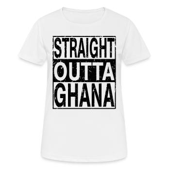 Ghana Straight outta Ghana - T-shirt respirant Femme - blanc - Devant - AI Model Female 172 dark (172cm)