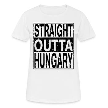 Hongrie Tout droit sorti de Hongrie - T-shirt respirant Femme - blanc - Devant - AI Model Female 172 dark (172cm)