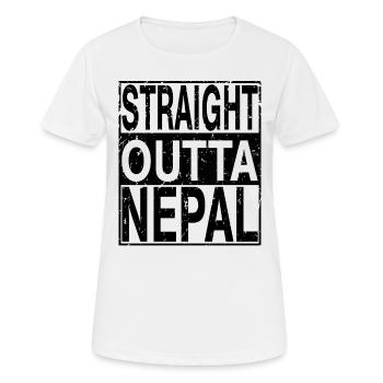 Nepal Straight outta Nepal - Frauen T-Shirt atmungsaktiv - Weiß - Vorne - AI Model Female 172 dark (172cm)