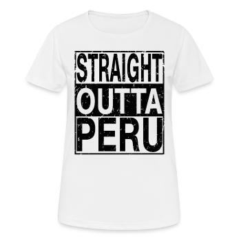 Peru Straight outta Peru - Frauen T-Shirt atmungsaktiv - Weiß - Vorne - AI Model Female 172 dark (172cm)