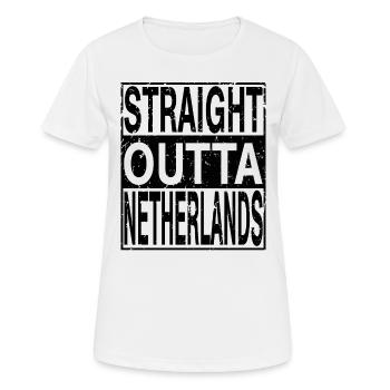 Netherlands Straight outta Netherlands - Women's Breathable T-Shirt - white - Front - AI Model Female 172 dark (172cm)