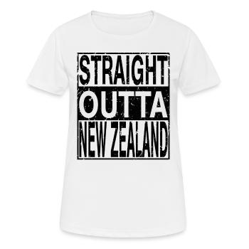 Neuseeland Straight outta Neuseeland - Frauen T-Shirt atmungsaktiv - Weiß - Vorne - AI Model Female 172 dark (172cm)