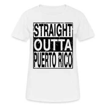 Porto Rico Straight outta Porto Rico - T-shirt respirant Femme - blanc - Devant - AI Model Female 172 dark (172cm)