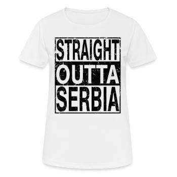 Serbien Straight outta Serbien - Frauen T-Shirt atmungsaktiv - Weiß - Vorne - AI Model Female 172 dark (172cm)