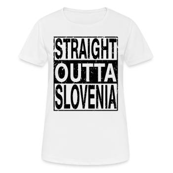 Slovenia Straight outta Slovenia - Women's Breathable T-Shirt - white - Front - AI Model Female 172 dark (172cm)