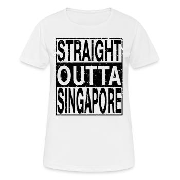 Singapur Straight outta Singapur - Frauen T-Shirt atmungsaktiv - Weiß - Vorne - AI Model Female 172 dark (172cm)