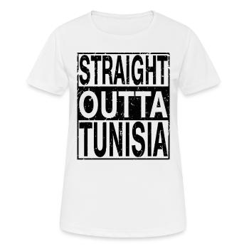 Tunesien Straight outta Tunesien - Frauen T-Shirt atmungsaktiv - Weiß - Vorne - AI Model Female 172 dark (172cm)