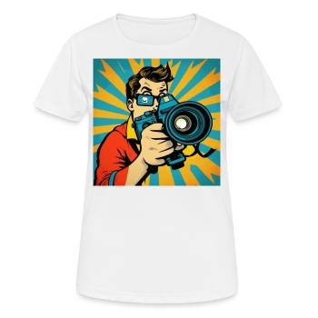 Pop-Art-Fotograf - Frauen T-Shirt atmungsaktiv - Weiß - Vorne - AI Model Female 172 dark (172cm)