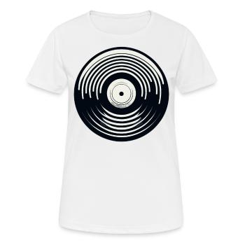 Disque vinyle - T-shirt respirant Femme - blanc - Devant - AI Model Female 172 dark (172cm)