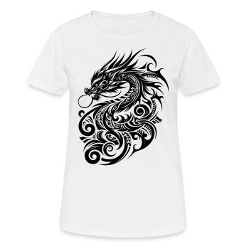 Dragon Tribal Tattoo Kunstvolles Design - Frauen T-Shirt atmungsaktiv - Weiß - Vorne - AI Model Female 172 dark (172cm)