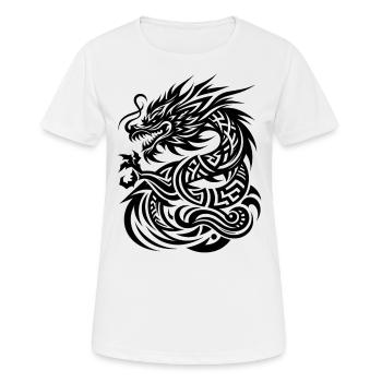 Dragon Tribal Tattoo Kunstvolles Design - Frauen T-Shirt atmungsaktiv - Weiß - Vorne - AI Model Female 172 dark (172cm)