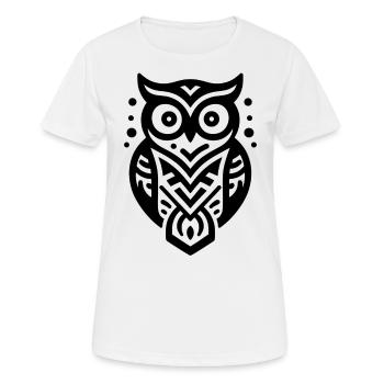 Eule Indianer Tierkreiszeichen - Frauen T-Shirt atmungsaktiv - Weiß - Vorne - AI Model Female 172 dark (172cm)